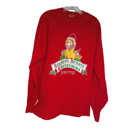 Vintage Fruit of the Loom Student Senate Christmas Party Long Sleeve T Shirt XL - Picture 4 of 9